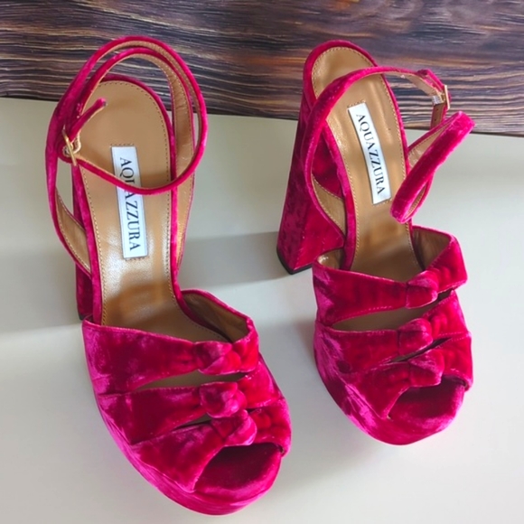 Aquazzura Mira Plateau 140mm Platform Pink Sandals - Picture 4 of 12